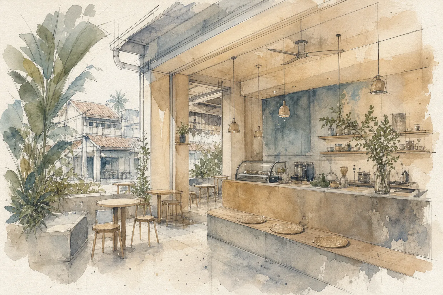 Watercolor sketch generated with BuiltChat image generation